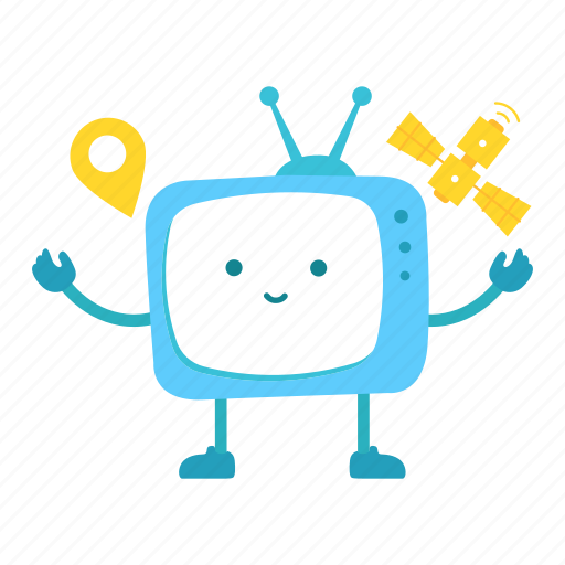 Tv, character, television, mascot, gps, map, location icon - Download on Iconfinder