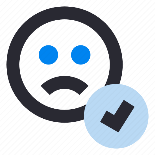 Customer review, feedback, sad, dislike, emoji, checked icon - Download on Iconfinder
