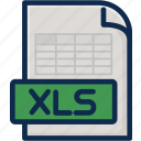 excel, file, file type, office, type, work, xls