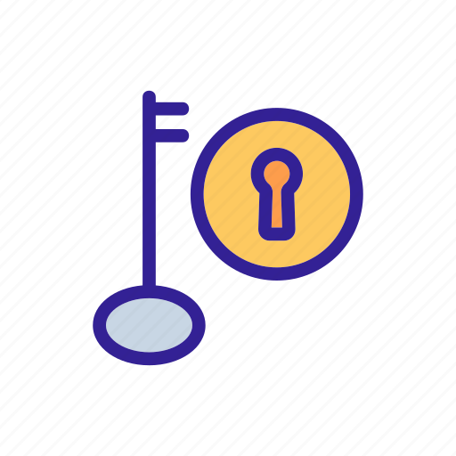 Contour, door, key, locks, open, security icon - Download on Iconfinder