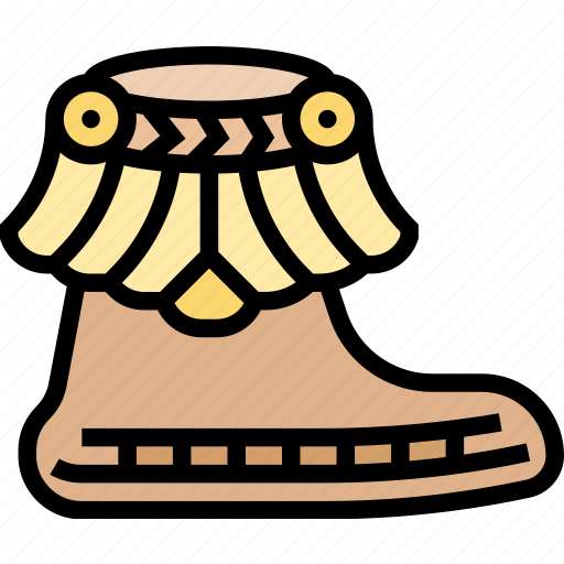 Boots, moccasin, fringe, shoes, leather icon - Download on Iconfinder