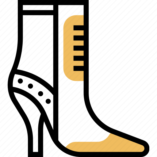 Bootie, footwear, woman, heel, fashion icon - Download on Iconfinder