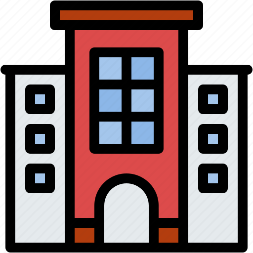 Hotel, building, architecture, and, city, accommodation, hostel icon - Download on Iconfinder