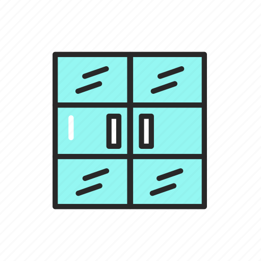 Glass, double, doors icon - Download on Iconfinder