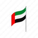 arab, country, emirates, flag, isometric, national, united