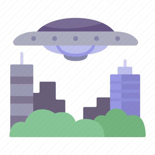 Space, ship, ufo, city, invasion icon - Download on Iconfinder