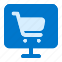 online shop, cart, trolley, computer