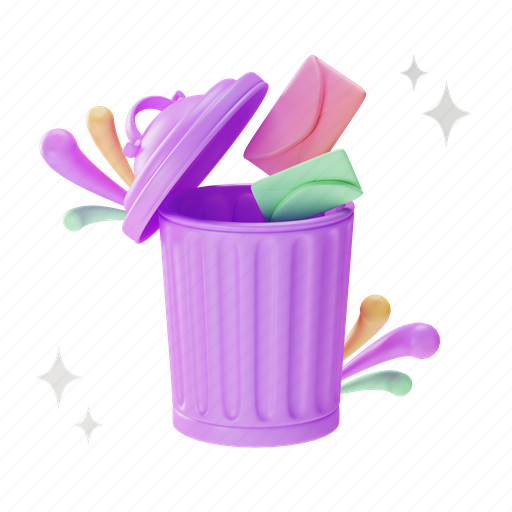 Trash, ui, email, message, mail, mobile, business 3D illustration - Download on Iconfinder