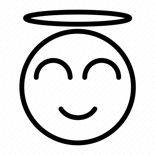 Angel, emoticon, emoji, smile, expression icon - Download on Iconfinder