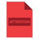 attention, document, extension, file, filetype, format, type