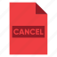 cancel, document, extension, file, filetype, format, type 