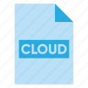 cloud, document, extension, file, filetype, format, type