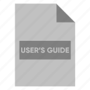 document, extension, file, filetype, format, type, user's guide