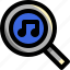 find, magnifier, multimedia, music, search, song, sound 