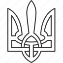 trident, emblem, ukraine, national, official