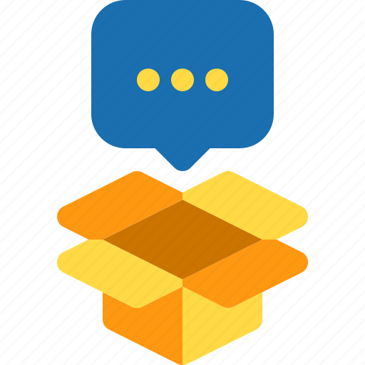Box, chat, comment, talk, unboxing icon - Download on Iconfinder