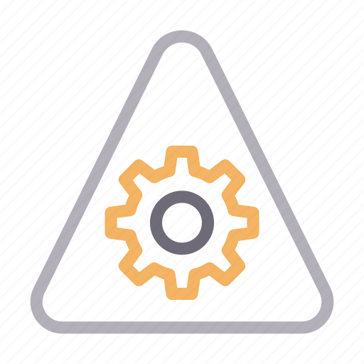 Cogwheel, gear, setting, sign, warning icon - Download on Iconfinder