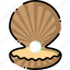 clam, ocean, pearl, sea, shell 