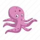 purple octopus, floating, ocean, sea anemones, silly, species, squid