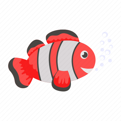 Clown fish, tail, exotic, adorable, striped, animal, pet icon - Download on Iconfinder