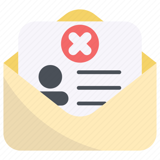 Mail, rejection, mail rejection, cancel mail, e-mail, message, delete mail icon - Download on Iconfinder