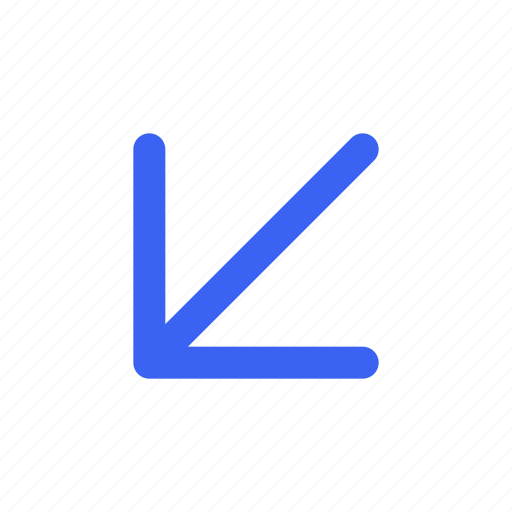 Arrow, diagonal, direction, down, left, symbol icon - Download on Iconfinder