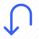 arrows, ui, down, left, arrow, symbol, interface
