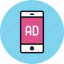 ad, advertise, advertisement, mobile, sponsor 