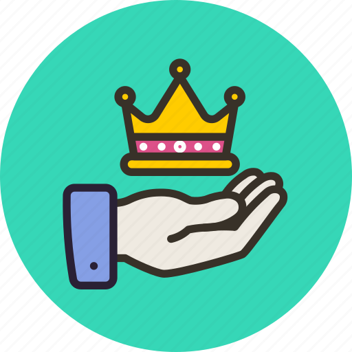 Crown, hand, luxury, royal, share icon - Download on Iconfinder