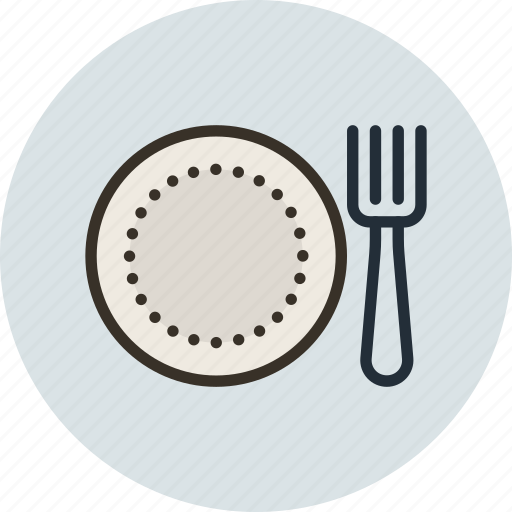 Breakfast, dinner, dish, food, fork, lunch, plate icon - Download on Iconfinder