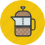 teapot, coffee, tea, brewing, press, french 