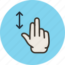finger, gesture, hand, swipe, two, upright 