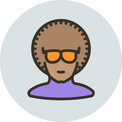 Afro, avatar, dancer, disco, glasses, human icon - Download on Iconfinder