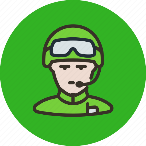 Avatar, glasses, helmet, human, radio, soldier icon - Download on Iconfinder