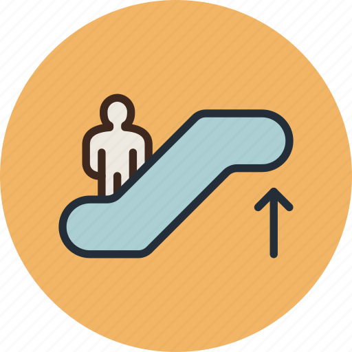 Escalator, moving, staircase, up icon - Download on Iconfinder