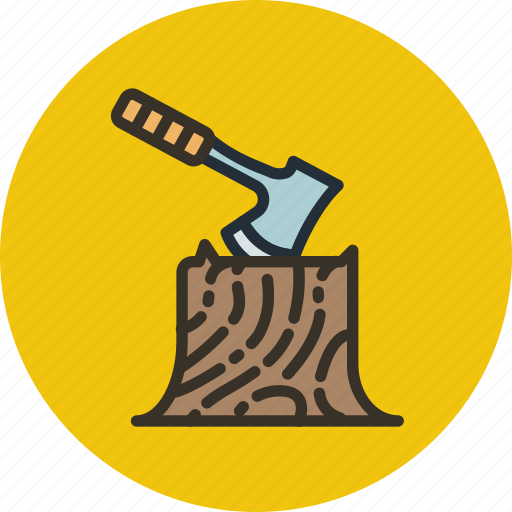 Axe, camping, chopping, log, outdoor, wood icon - Download on Iconfinder