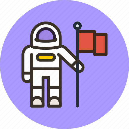 Astronaut, flag, science, space icon - Download on Iconfinder