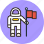 astronaut, flag, science, space 