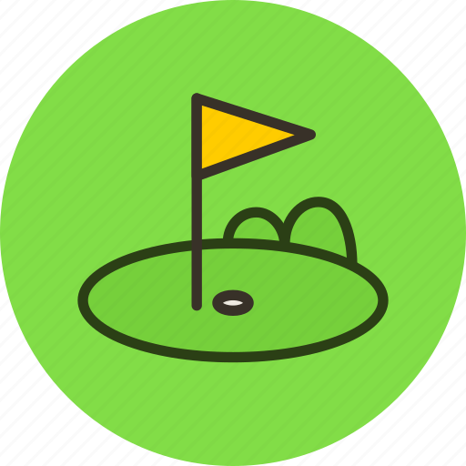 Course, field, flag, golf, grasspot, lawn icon - Download on Iconfinder