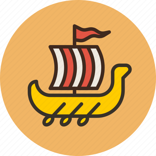 Rowing, shallop, ship, viking icon - Download on Iconfinder