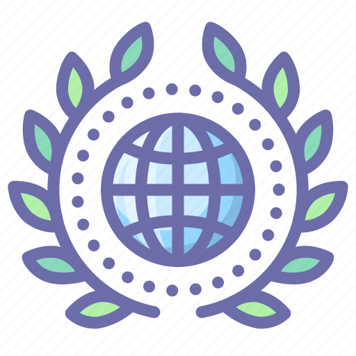 Achievement, badge, earth, wreath icon - Download on Iconfinder