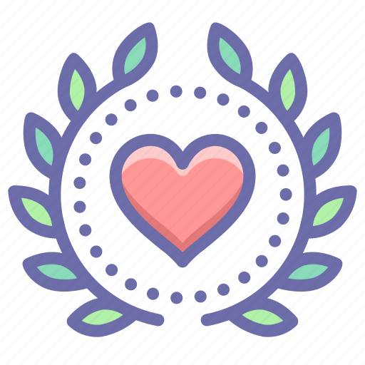 Achievement, award, heart, wreath icon - Download on Iconfinder