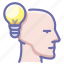 bulb, head, idea 