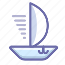 sail, ship, skiff, vessel