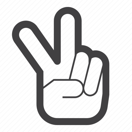 Fingers, hand, peace, two icon - Download on Iconfinder