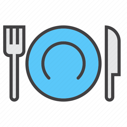 Dishware, food, fork, knife, plate icon - Download on Iconfinder
