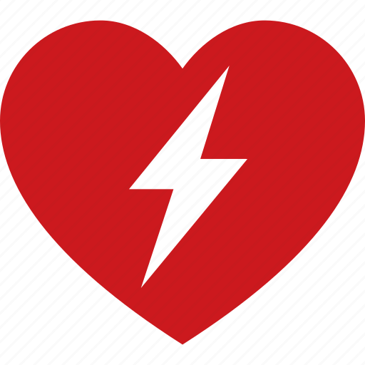 Aed, automated, defibrillator, external, heart, red, sign icon - Download on Iconfinder
