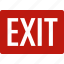 door, emergency, exit, leave, out, red, sign 