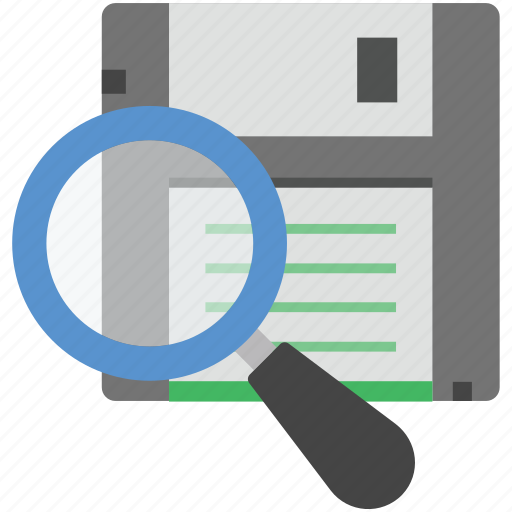 Find floppy disk, floppy, magnifying, memory disk, search floppy icon - Download on Iconfinder