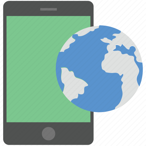 Globe, map, mobile, mobile globe, mobile phone icon - Download on Iconfinder